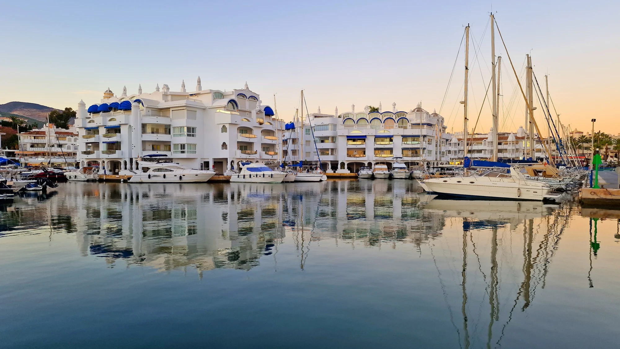 Boats and distinctive architecture at Puerto Marina Benalmádena